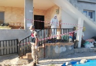 Karantina altına alınan evler dezenfekte edildi