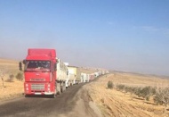 Karkamış kapısında 8-10 kilometre TIR kuyruğu..