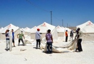 Karkamış’ta çadır kent kurma çalışmaları devam ediyor