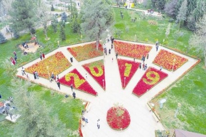 Kavşaklar rengarenk çiçeklerle süslendi