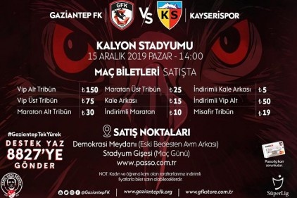 Kayserispor maçı biletleri satışta