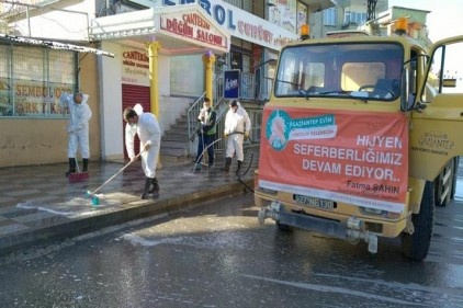 Kentin en ücra noktaları dezenfekte edildi