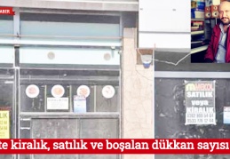 Kentte kiralık, satılık ve boşalan dükkan sayısı arttı