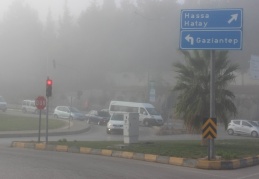 Kilis'te yoğun sis etkili oldu
