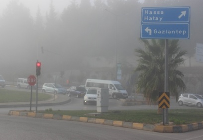 Kilis'te yoğun sis etkili oldu