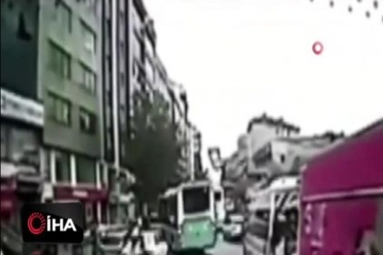 Kontrolden çıkan otobüs ortalığı savaş alanına çevirdi!