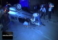 Kontrolden çıkan otomobil takla attı: 4 yaralı