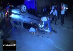 Kontrolden çıkan otomobil takla attı: 4 yaralı