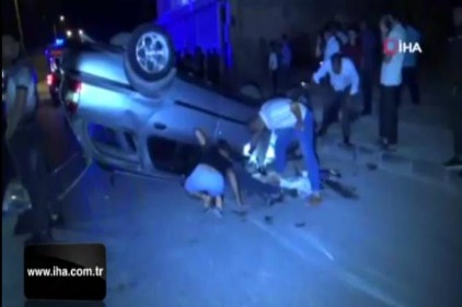 Kontrolden çıkan otomobil takla attı: 4 yaralı
