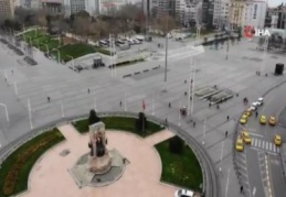 Korona virüs salgını nedeniyle Taksim ve İstiklal Caddesi boş kaldı