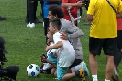 Kupa maçı öncesi son antrenman engelli çocuklarla 