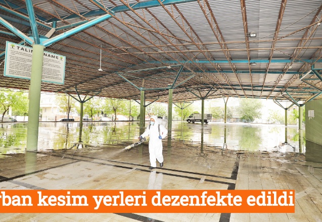Kurban kesim yerleri dezenfekte edildi