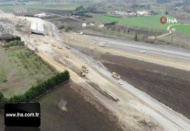 Kuzey Marmara Otoyolu'nun Çatalca bağlantısı havadan görüntülendi