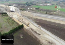 Kuzey Marmara Otoyolu'nun Çatalca bağlantısı havadan görüntülendi