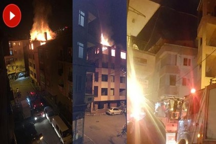 Madde bağımlıları 4 katlı metruk binayı yakıp kaçtı