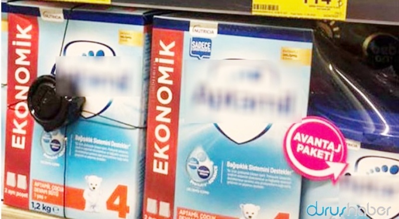 Marketteki çocuk mamalarına alarm takıldı