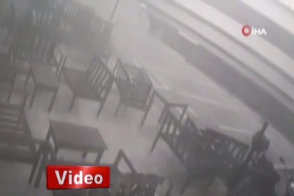 Marmaris&#039;te korkutan fırtına