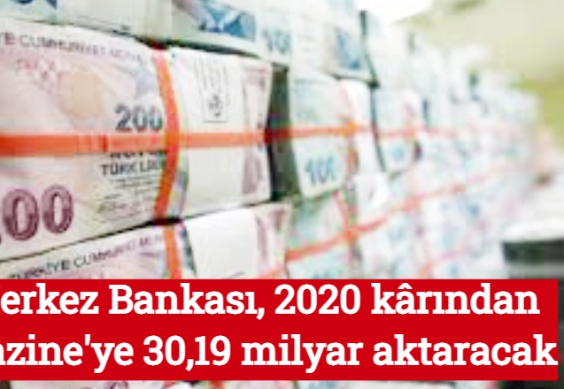 Merkez Bankası, 2020 kârından Hazine'ye 30,19 milyar aktaracak