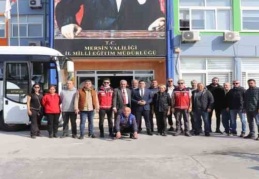 Mersin'den 15 gönüllü öğretmen deprem bölgesine uğurlandı