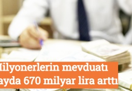 Milyonerlerin mevduatı 10 ayda 670 milyar lira arttı