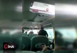 Minibüsteki kadına şiddet kamerada