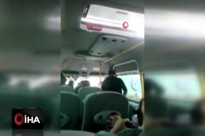 Minibüsteki kadına şiddet kamerada