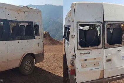 Minibüsün geçişi sırasında patlama oldu