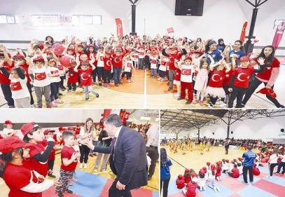 Minik jimnastikçiler yeteneklerini sergiledi