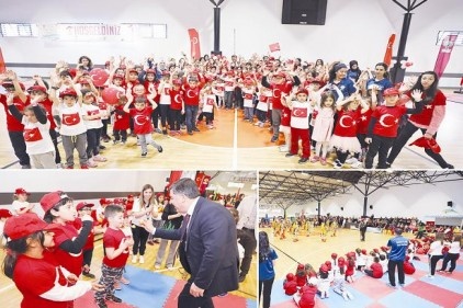 Minik jimnastikçiler yeteneklerini sergiledi