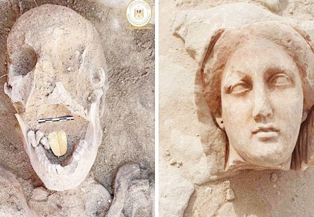 Mısır'da altın dilli mumya keşfedildi