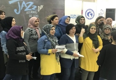 Mülteci ve Gaziantepli kadınlar birlikte caz eğitimi aldı