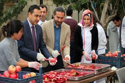 Nar Festivali&#8217;nde nar ekşisi yaptılar
