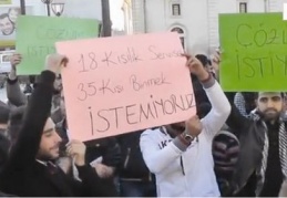 Nizipli öğrenciler ulaşım sorunu için yürüdü