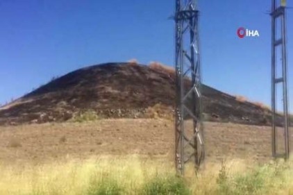 Nizip&#8217;te koruma altında bulunan Günaltı Höyük&#039;te yangın çıktı