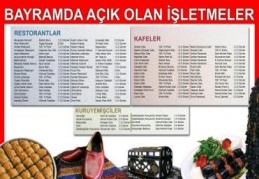 Nöbetçi işletmeler bayramda açık olacak