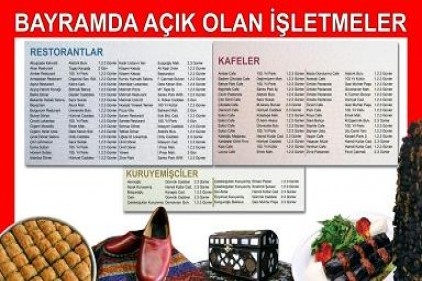 Nöbetçi işletmeler bayramda açık olacak