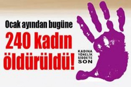 Ocak ayından bugüne 240 kadın öldürüldü