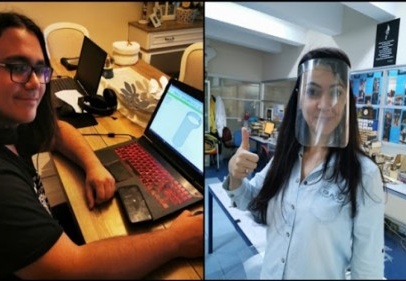 Öğrenciler, sağlık çalışanları için yüz siperliği üretiyor