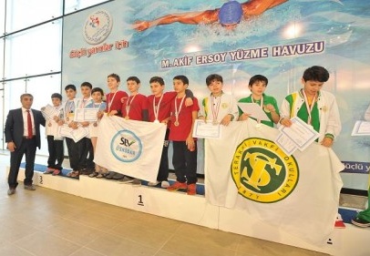 Okul sporları küçükler yüzme grup birinciliği tamamlandı