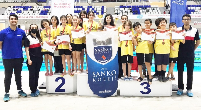 Okullar arası yüzme il birinciliği yarışlarına SANKO damgası