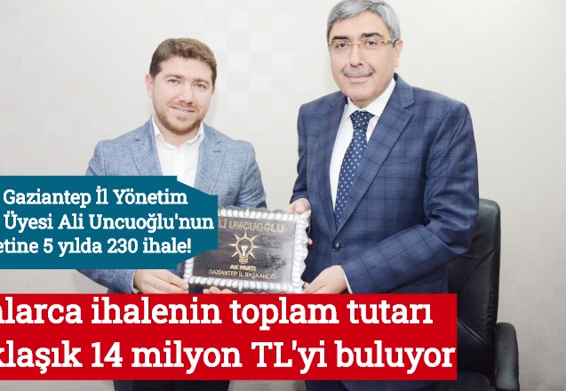 Onlarca ihalenin toplam tutarı yaklaşık 14 milyon TL'yi buluyor