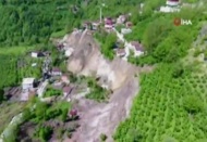 Ordu'da heyelanın yok ettiği mahalle havadan görüntülendi