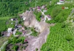 Ordu'da heyelanın yok ettiği mahalle havadan görüntülendi