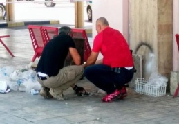 Otogarda çöpte mühimmat bulundu