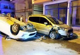 Otomobil takla attı, sürücüsü kaçtı