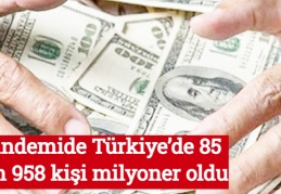 Pandemide Türkiye’de 85 bin 958 kişi milyoner oldu