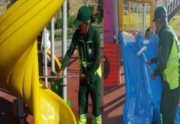 Parklar temizleniyor