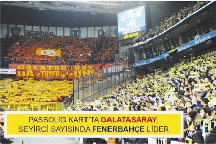 Passolig Kart&#8217;ta Galatasaray, seyirci sayısında Fenerbahçe lider