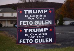 Pensilvanya'da "Trump senin için geliyor FETO Gülen" pankartı 