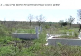 Pes dedirten hırsızlık! Süslü mezar taşlarını çaldılar